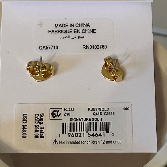 NWT! Kate Spade Signature Solitaire Stud Earrings - Picture 6 of 7